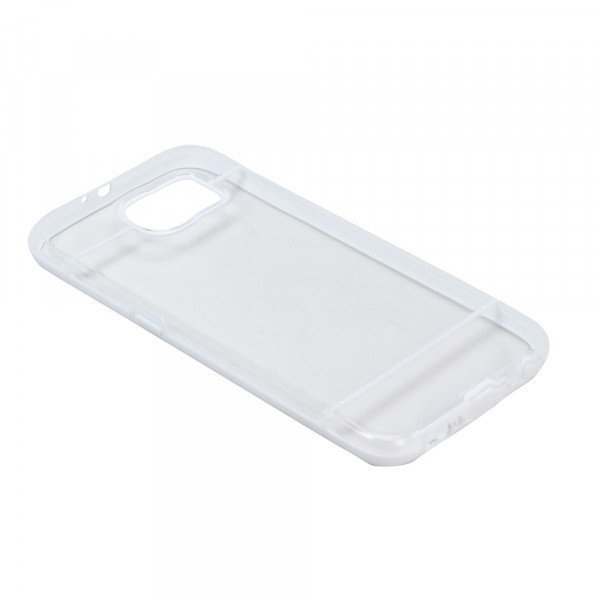 Wholesale Samsung Galaxy S6 Edge Transparent Gummy Hybrid Case (White)